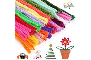 OPVIXI 300 PCS Pipe Cleaners, Multi-Color Chenille Stems, Pipe Cleaners Craft, 20 Assorted Colors Pipecleaners for Art and Craft Supplies DIY Projects (12 inch x 6 mm)