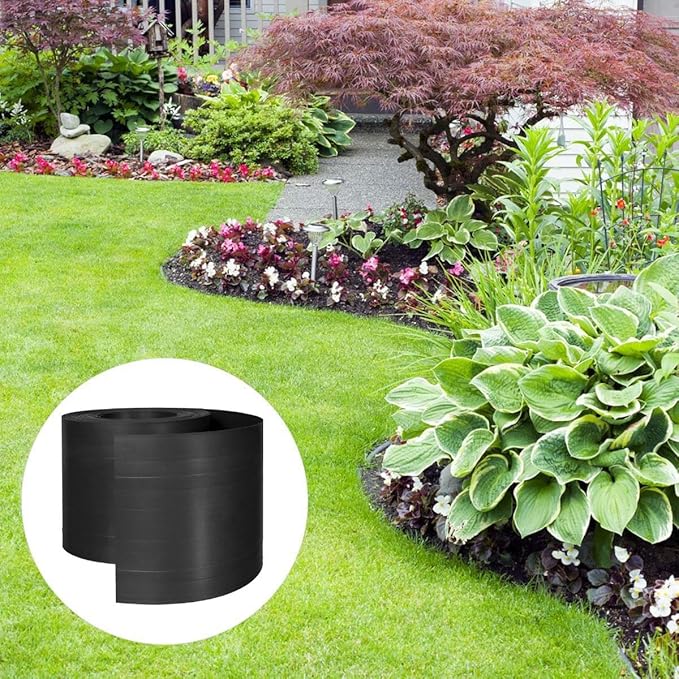 HOLZBRINK Delimitador de Jardín para Céspedes Cinta Elástica PVC ...