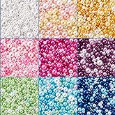 KISSITTY 9 Bags Undrilled Resin Beads 9 Colors No Hole Round Imitation Pearl 2.5~5mm Luster Faux Pearls for DIY Jewelry Vase Resin Fillers Wedding Party Home Decoration