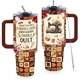 TNASURHUS 40oz Sewing Tumbler with Handle, Quilting Gifts for Quilters, Sewing Gifts for Women Mom Grandma, Quilting Tumblers for Quilters, Sewing Lovers Birthday Gifts