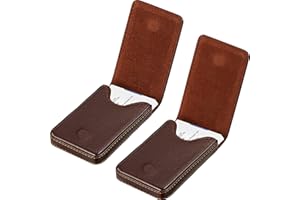 Outus 2 Pieces Business Card Holder, Business Card Wallet PU Leather Name Card Case Pocket Credit Card Holder with Magnetic S