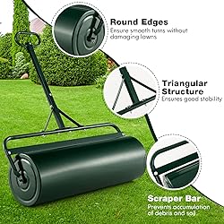 Goplus Lawn Roller, Push/Tow-Behind Lawn Roller, 30