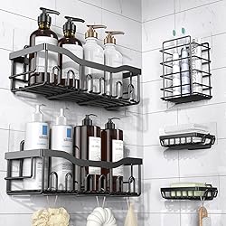 EUDELE Adhesive Shower Caddy, 5 Pack Rustproof