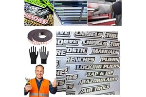 LINNAVARV Magnetic Tool Box Labels, 2026 New Upgrade High Magnetic Toolbox Labels, 24 Pack of Custom Premium Magnetics Toolbox Label for Tool Organization, for Mechanics, Diyers (Black, 24Pack)