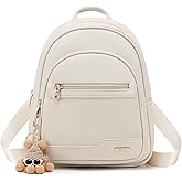 BAGOK Mini Leather Backpack Purse for Women, Small Backpack Purse with Cartoon Charm, Cute Fashion Bag for Girls & Teens