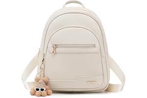 BAGOK Mini Leather Backpack Purse for Women, Small Backpack Purse with Cartoon Charm, Cute Fashion Bag for Girls & Teens