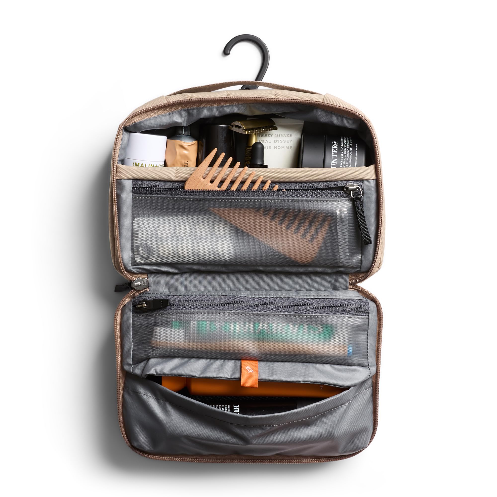 Bellroy Hanging Toiletry Kit (hanging 3 liter toiletry bag for men and women, and designed for travel) - Stone