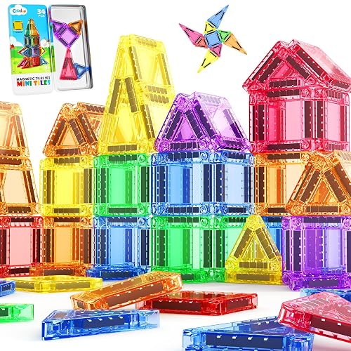 Magnetic Tiles for Kids Ages 4-8 Toddler Toys Magnetic Blocks Building Toy STEM Sensory Kids Toys Gift for Boys & Girls 3+ Year Old, Pocket-Sized Mini Tiles for Classroom Must Haves