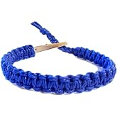 Hempnotic Jewelry Blue Adjustable Alligator Clip Mens or Womens Hemp Bracelet - Handmade