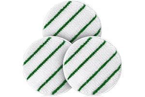 Tioncy 3 Pcs 19 Inches Synthetic Carpet Bonnet Scrubber Brush Carpet Bonnets Pads Commercial Grade Rug Scrubber Abrasion and Absorbency with Cleaning Strips
