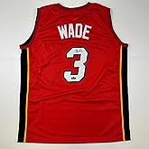 Facsimile Autographed Dwyane Wade Miami Red Reprint Laser Auto Basketball Jersey Size Men's XL