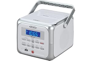 Jensen CD-660 Portable Stereo CD Player Boombox with Bluetooth | FM Radio | USB | Aux-in Headphone Jack | CD-R/RW MP3 Playbac