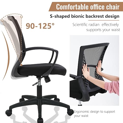 Computer Chair FDW Mid Back Mesh Office Chair - Ergonomic Computer Desk ...
