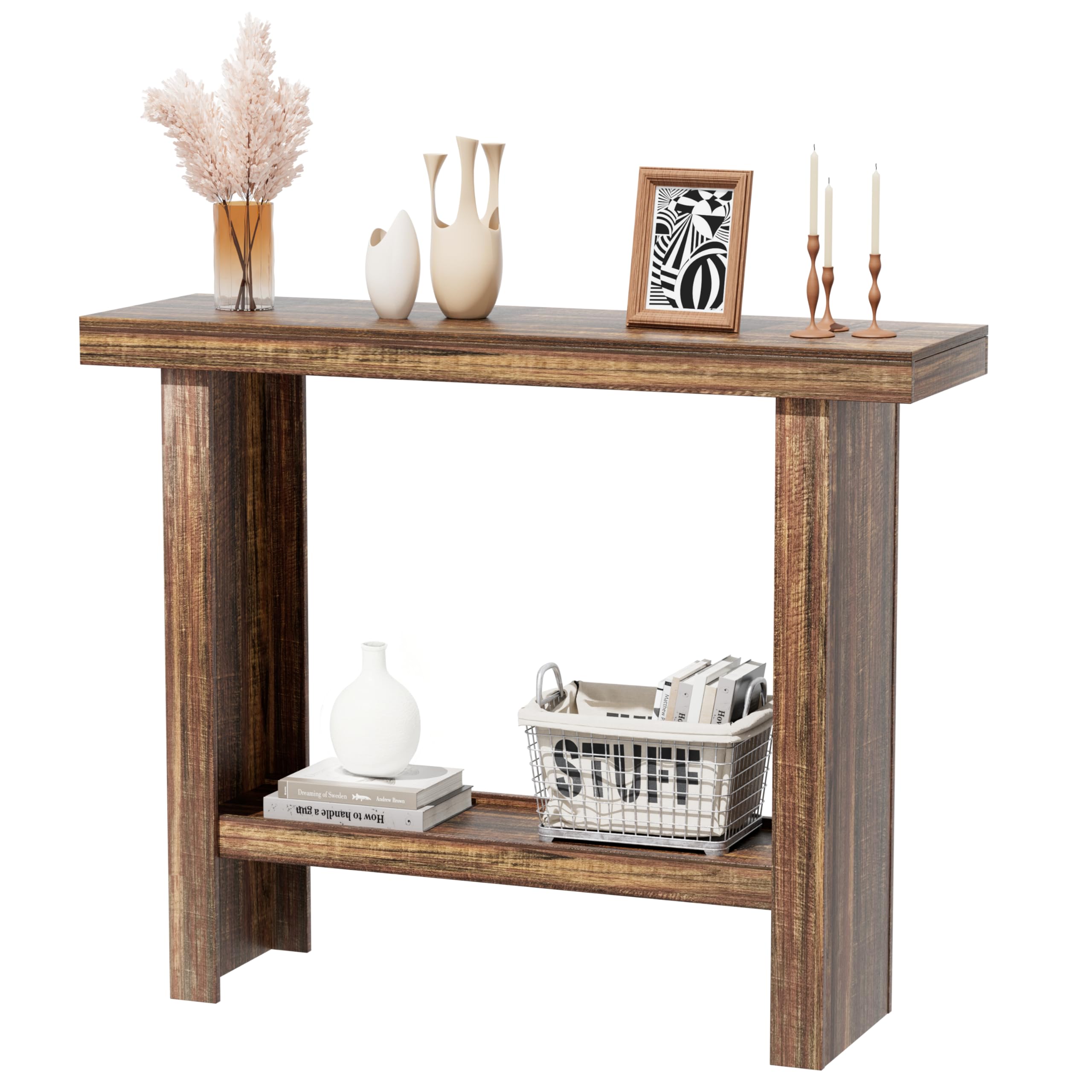Photo 1 of ***Factory seal****

LIFECHOVY Farmhouse Wood Entryway Table Narrow Console Tables with Storage Behind The Couch Sofa, Entrance Side Table for Hallway, Living Room, Foyer, Rustic Brown