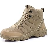 KGJIANDA Steel Toe Boots for Men Work Boots for Men Breathable High Top Work Shoes Lightweight Indestructible Safety Shoes Industry Construction Safety Footwear