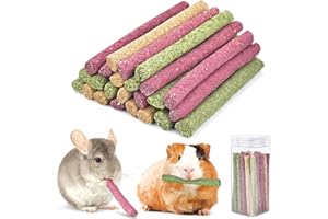 ERKOON Timothy Hay Sticks,Rabbit Chew Toys for Teeth Natural Molar Sticks Rabbits Treats for Bunnies, Chinchilla Guinea Pigs, Gerbil, Hamster (25 Pcs)