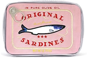 Cessfle Canned Sardines Makeup Bag, Funny Sardine Tin Fish Cosmetic Bag, Creative Cute Makeup Bag Kawaii Pencil Case Pouch, Coquette Make up Pouch for Women