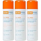 AcneFree Oil-Free Acne Cleanser Benzoyl Peroxide 2.5% Acne Face Wash, 8 Ounce (Pack of 3)