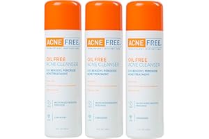 AcneFree Oil-Free Acne Cleanser for Oily Skin and Acne Prone Skin Formulated with Benzoyl Peroxide 2.5%, helps Clear Blemishes and Nourish Skin, 8 Fl Oz (Pack of 3)