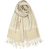 Achillea Two-Tone Vintage Paisley Pashmina Scarf – Lightweight Wrap & Shawl for Dresses, Weddings, Travel, All Seasons