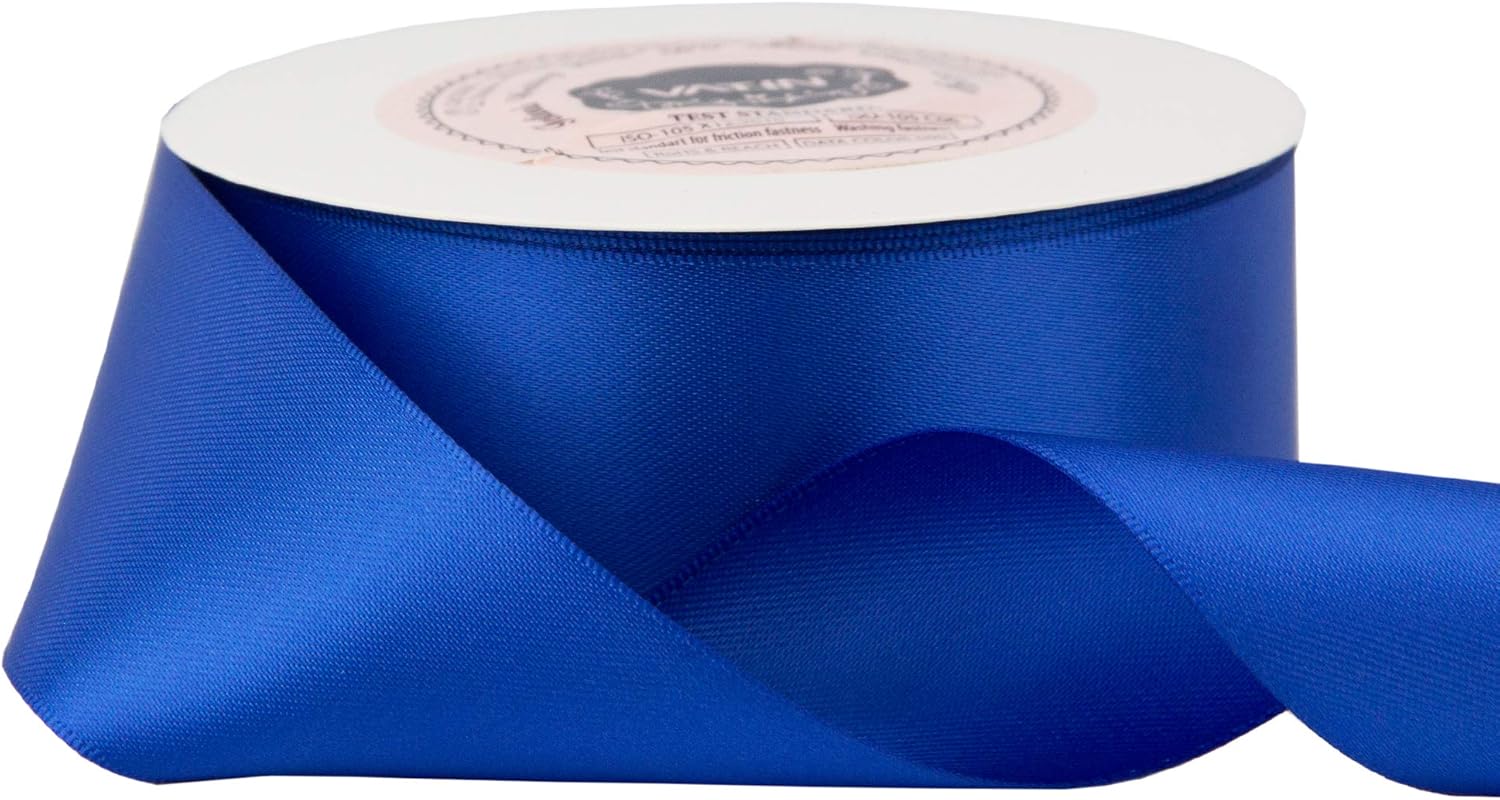 VATIN 38mm Wide Double Faced Polyester Light Royal Blue Satin Ribbon Continuous Ribbon- 23 Metre - Image 3