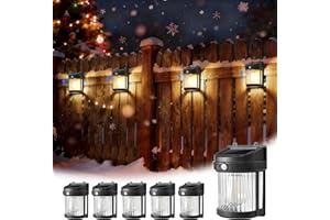 PEVOROS Solar Fence Lights, 6 Pack Christmas Gifts, Solar Motion Deck Lights Outdoor, 3 Modes for Step Wall Shed Patio Front Door Garage (6x3.6x2.2 inch)
