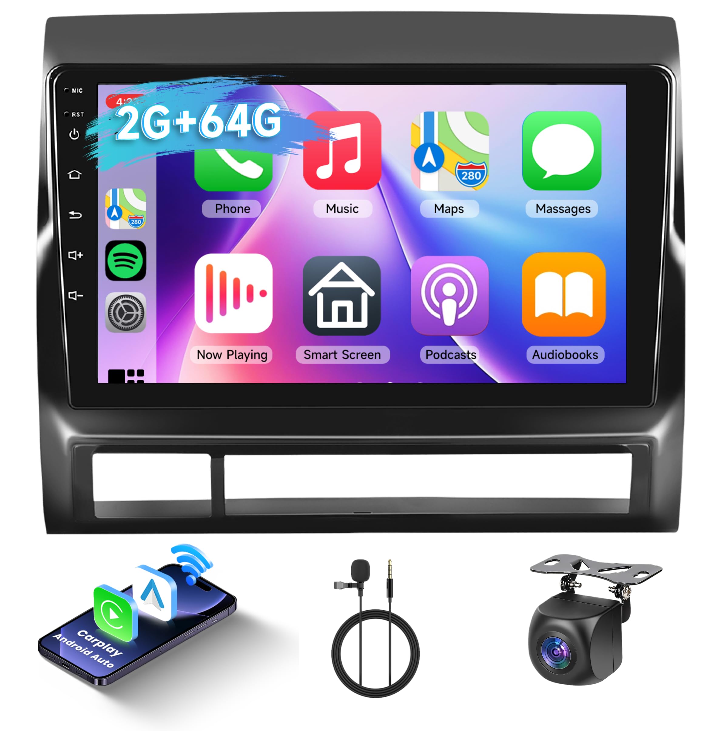 Photo 1 of [2G+64G] Android Radio for Toyota Tacoma 2005-2015, 9 Inch Car Radio with Wireless Carplay Android Auto, GPS Navigation WiFi Bluetooth FM HiFi Car Multimedia Player Double Din for Tacoma
