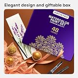 ARTISTRO Watercolor Paint Set 48 Colors Metallic Fluorescent Includes Paper view 6