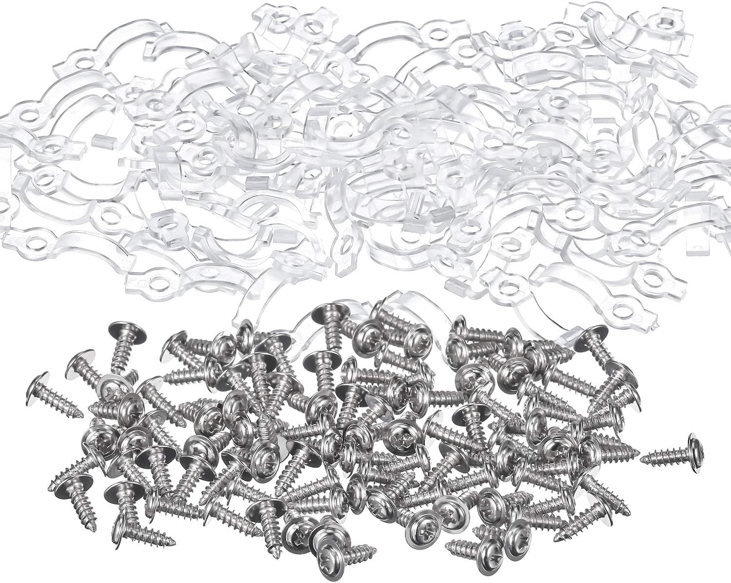 100 Pack Mounting Bracket Kit Strip Light Mounting Brackets, Fixing ...