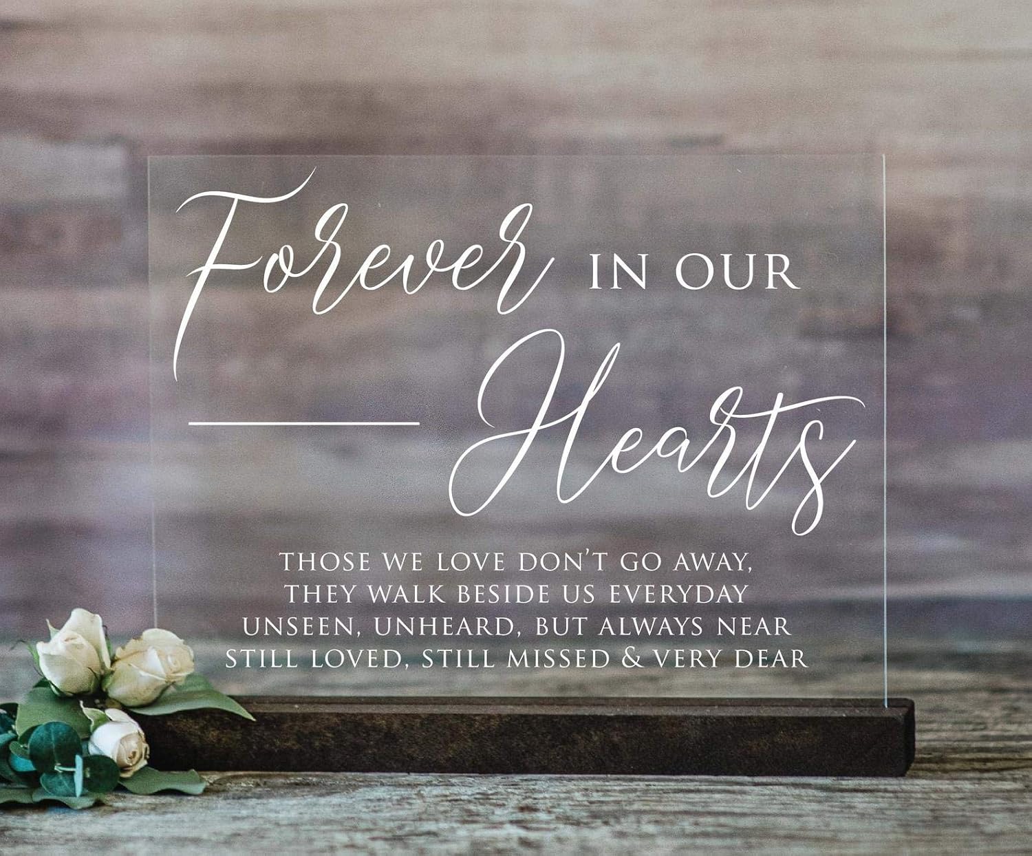 In Loving Memory Clear Acrylic Sign, Memorial