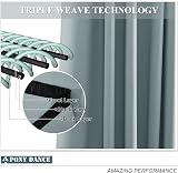 PONY DANCE Pencil Pleat Blackout Curtains Greyish Blue 2 Panels 46x54 view 5