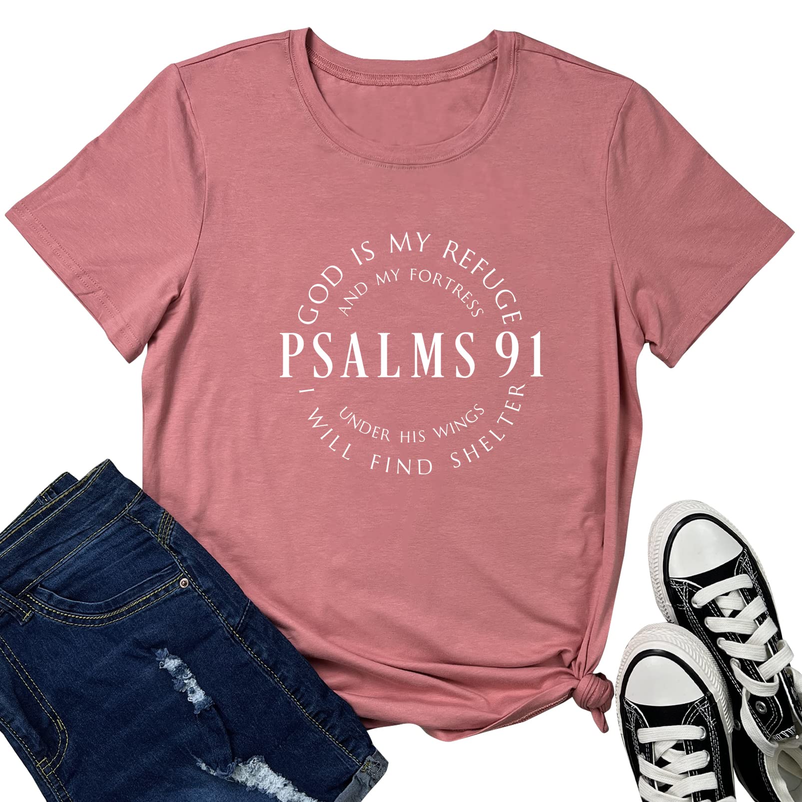 Photo 1 of ROSEPARK Women Cute Graphic Casual Tees Shirts Mauve Medium