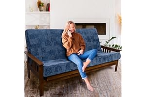 Matini Home Memory Foam Futon Mattress,Foldout Couch Futon Mattress - Full Size (Azure) - Comfortable and Heavy Duty Sofa Bed, Thick Corded Cushion for All (Frame NOT Included)