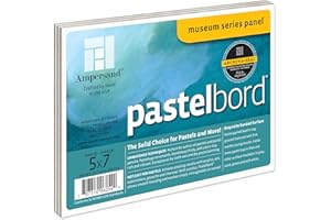 Ampersand Art Supply Pastel Painting Panel: Museum Series Pastelbord, White, 1/8 Inch Flat Profile, 5x7 - Pack of 3