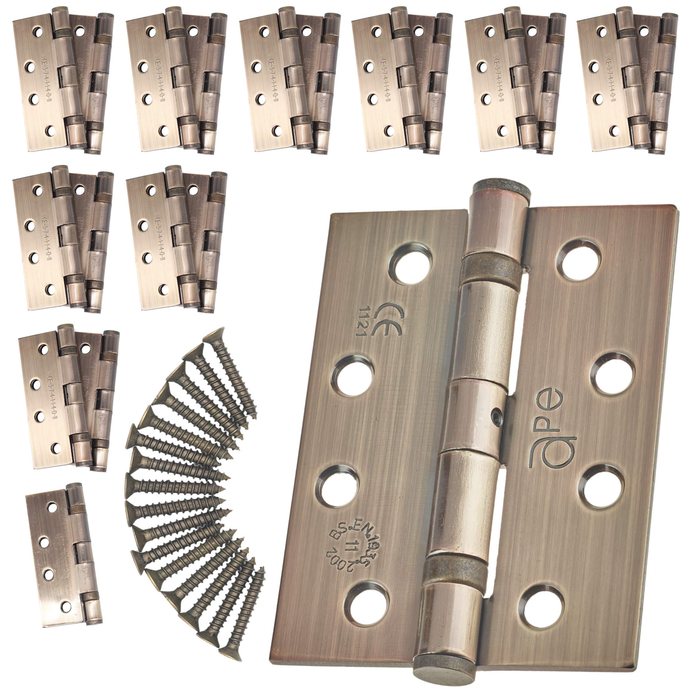 Door Hinge 4" / 102mm Antique Bronze Ball Bearing Washer CE Grade 11 for Fire Door 10 Pair