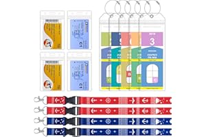 SEAVILIA 5 Pack Cruise Luggage Tag Holder & 4 Pack Cruise Ship Lanyards with Waterproof Id Badge Holder, Cruise Essentials 20
