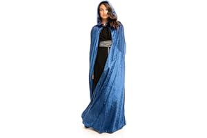 Little Adventures Deluxe Velvet Adult Cloak Cape with Lined Hood - Machine Washable Durable Cosplay Party Costume