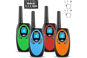 DURLK Walkie Talkies Long Range 4 Pack, Rechargeable Walkie Talkies for Adults Built-in 1200mAh Li-ion Batteries, USB-C Charging, VOX, 2 Way Radios 22 FRS Channels for Camping Hiking Cruise Ships