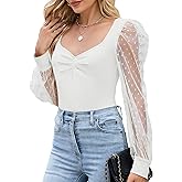 ZAFUL Womens Mesh Long Sleeve Tops Sexy Going Out Shirts Casual Fall Outfits