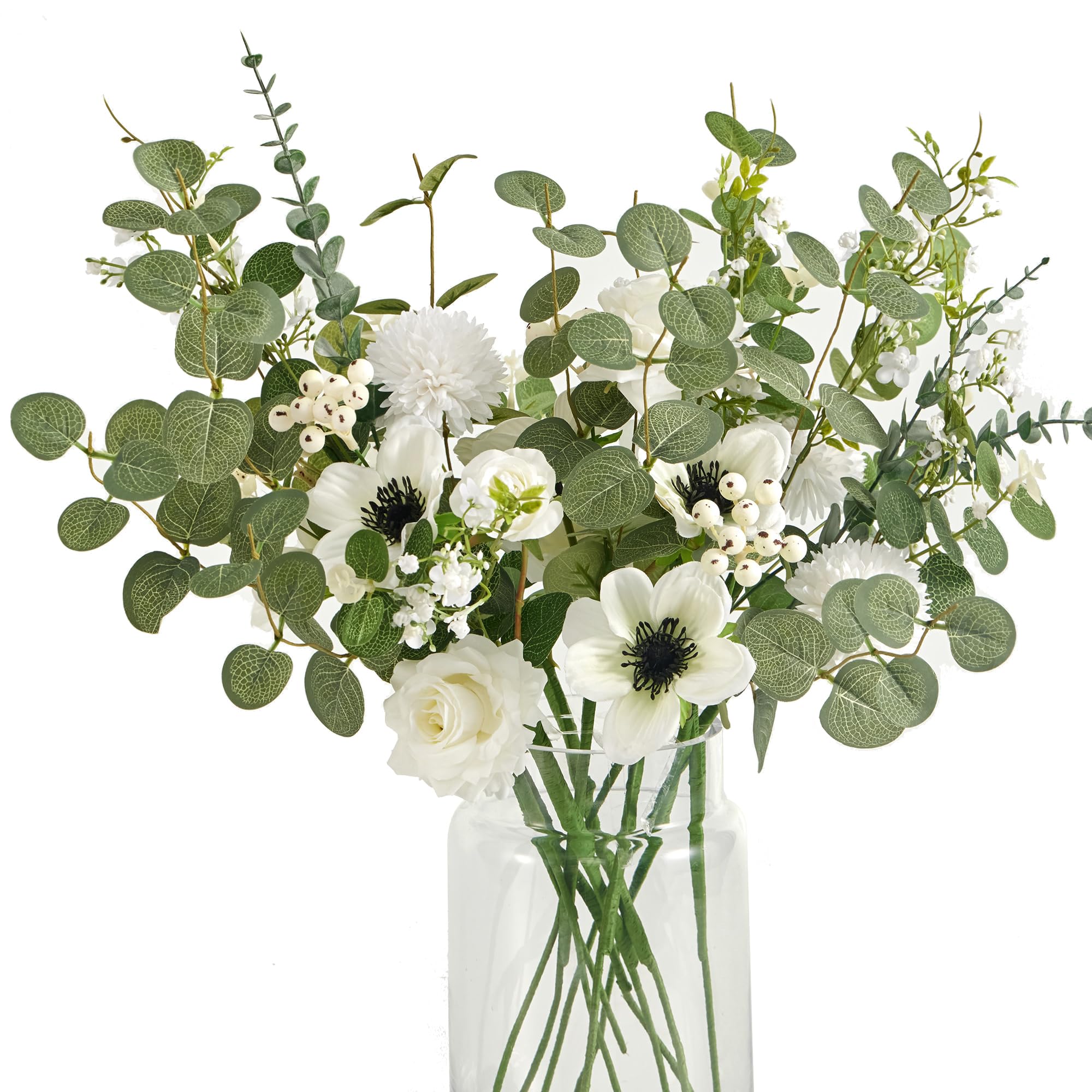 Photo 1 of Anna's Whimsy Artificial Flowers Bouquets, Artificial Silk Flowers Bouquets for Wedding, Home Table Decorations, Wedding Centerpieces Bouquets Flowers Arrangement Decorations