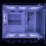 SaharaGaming M808W White Mini-ITX M-ATX Gaming Case 4x ARGB PWM Fans Tempered view 11