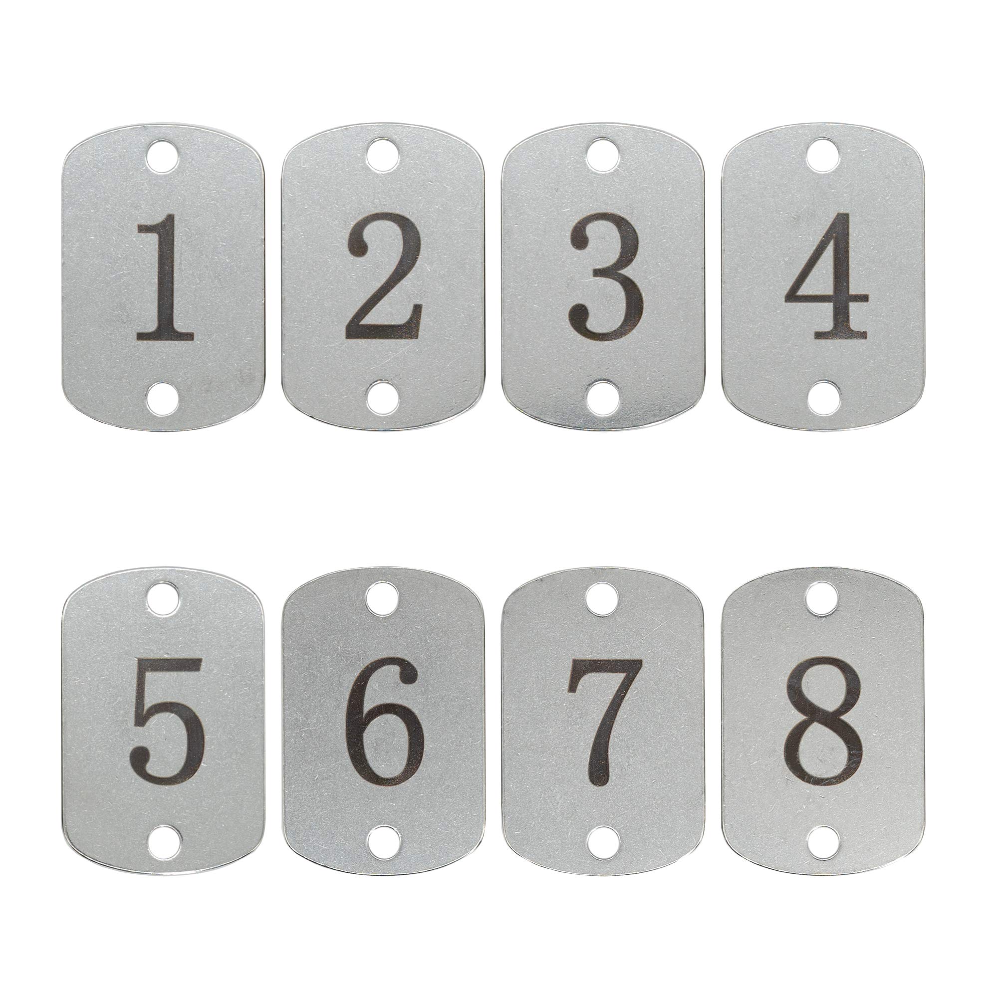 Rectangular Stainless Steel Numbered Tags Key Tags with Two Holes (1-10)