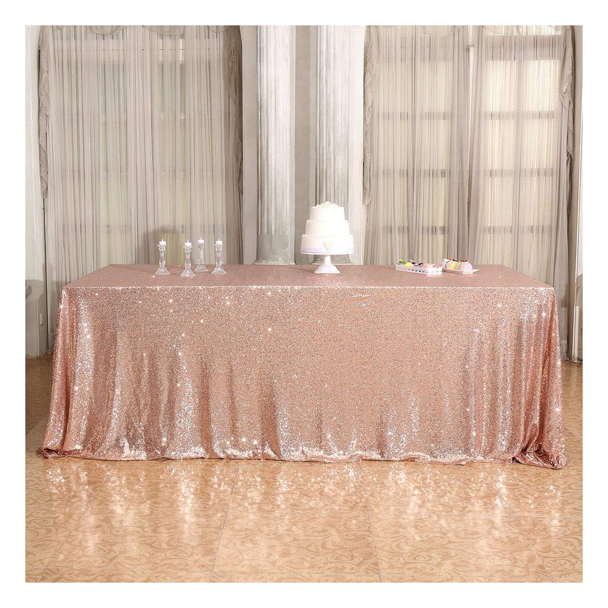 Best sequin table cloth rosegold