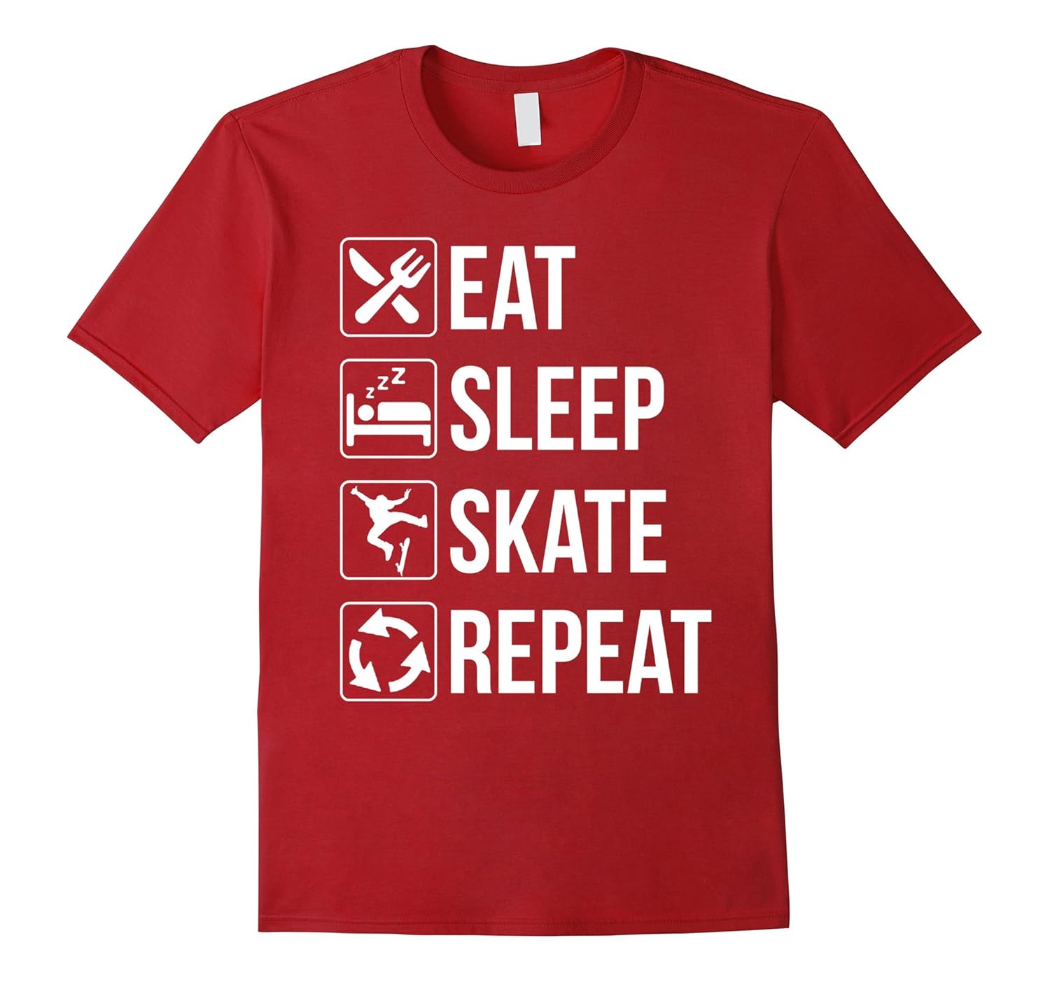 Funny Eat Sleep Skate Repeat TShirt for Skaters-RT – Rateeshirt