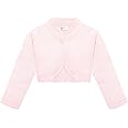 Lilax Little Girls' Knit Long Sleeve Button Closure Bolero Cardigan Shrug
