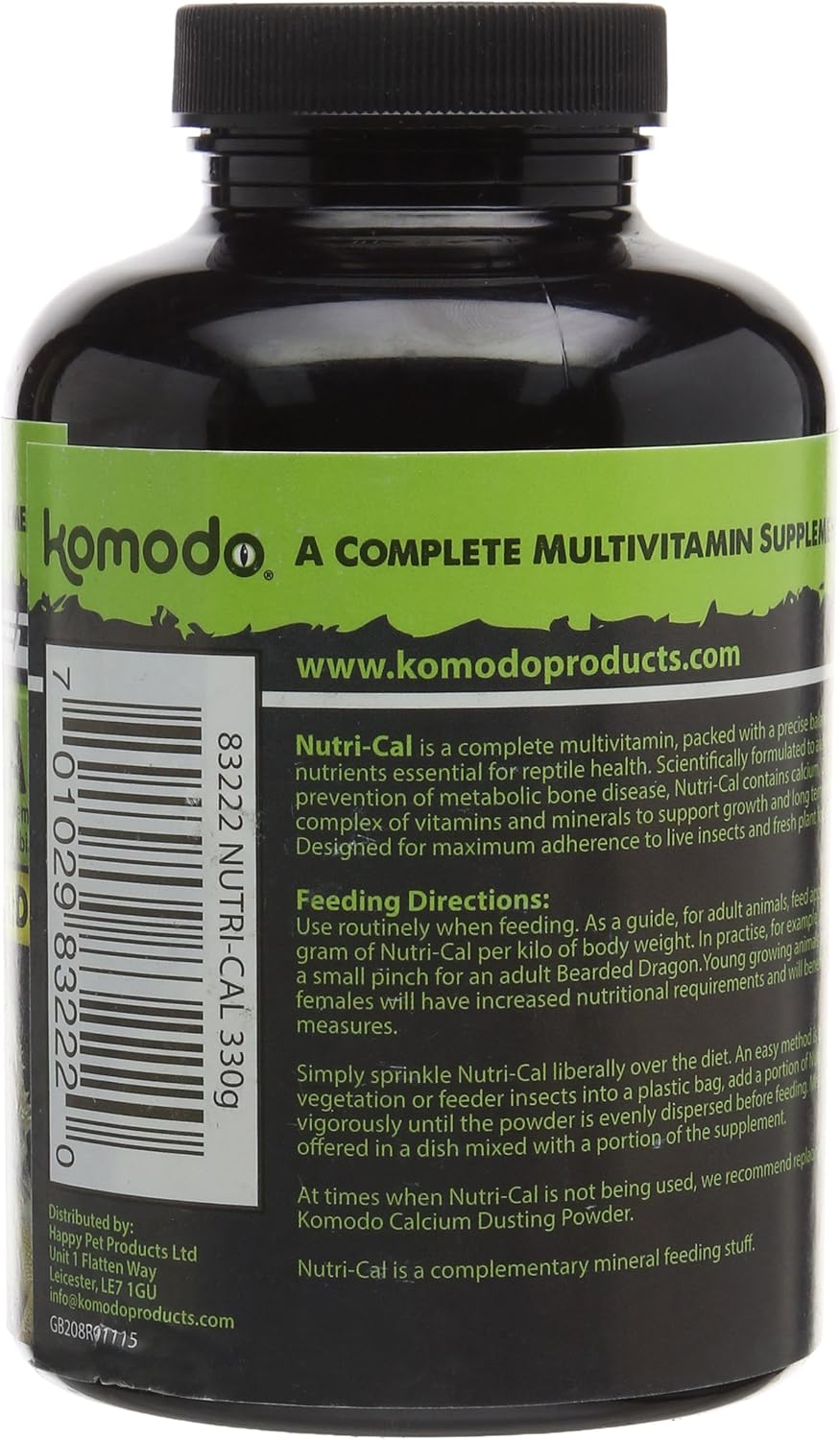 Komodo Nutri-Cal Multivitamin Supplement Prevents Metabolic Bone Disease for Reptiles & Amphibians - 150g - Image 3