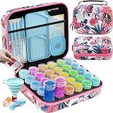 ARTDOT 30 Slots Diamond Painting Storage Box Kit with 71pcs Accessories Pink