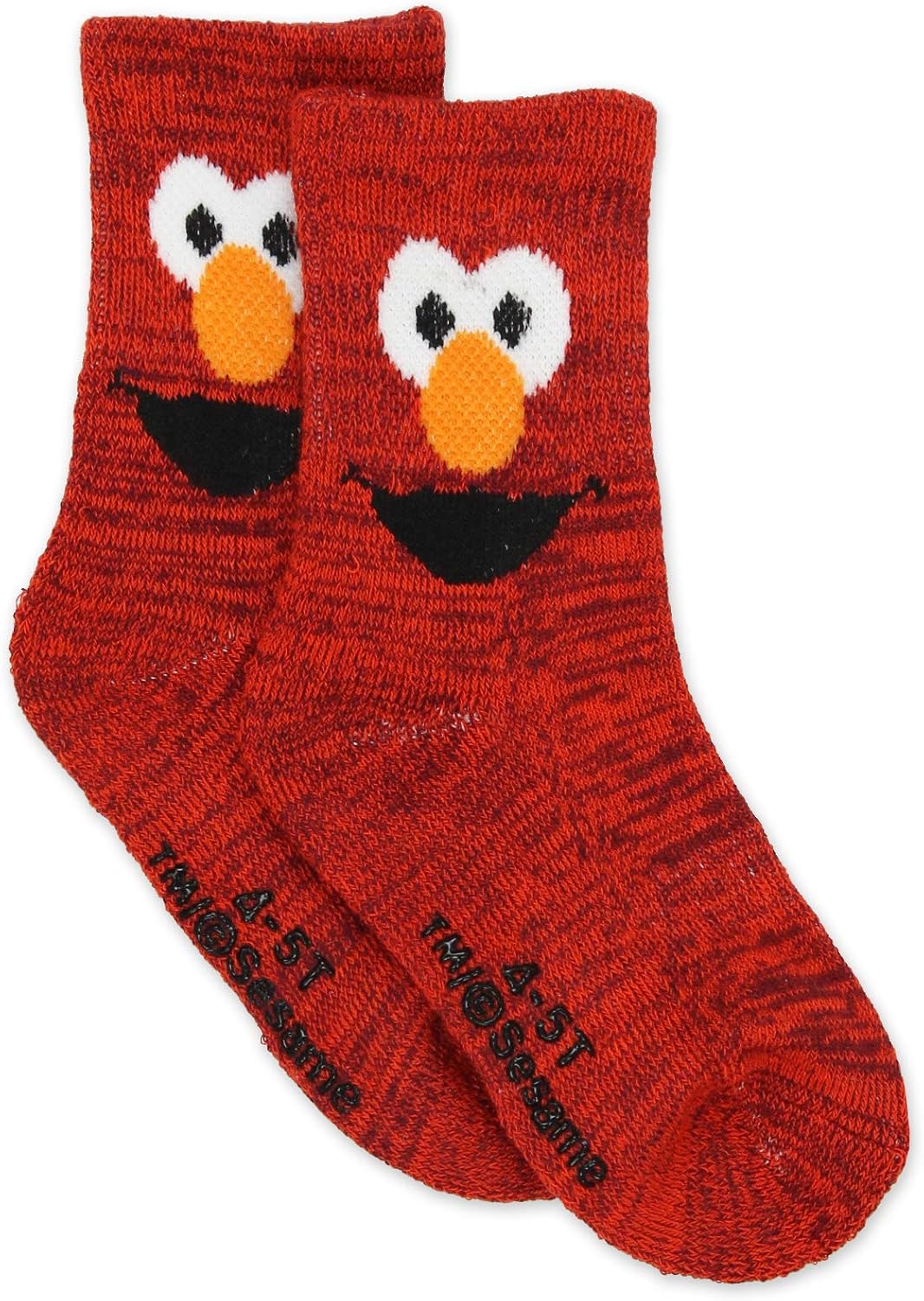 Sesame Street Elmo Boy's Girl's Multi Pack Crew Socks with Grippers (Baby/Toddler): Clothing