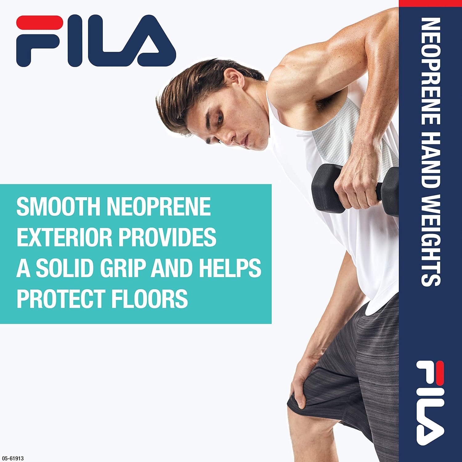 FILA Accessories Hand Weights for Women & Men - 5lb Dumbbell Neoprene Covered for Workout, Exercise & Fitness (Sold as Single 5 Pound Dumbbell) : Sports & Outdoors
