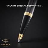 Parker IM Grey Lacquer Ballpoint Pen with Gold Trims Medium Point Blue Ink view 5